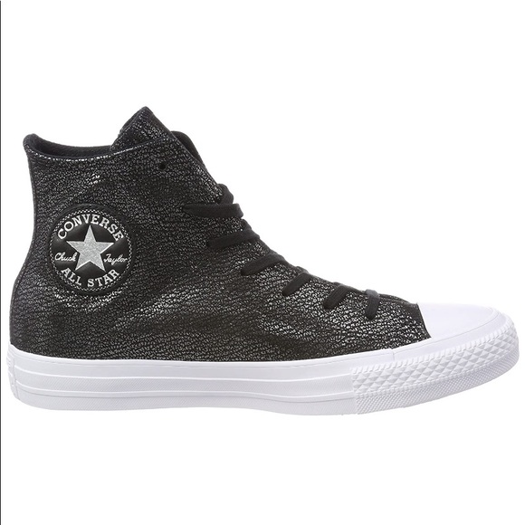 metallic leather converse